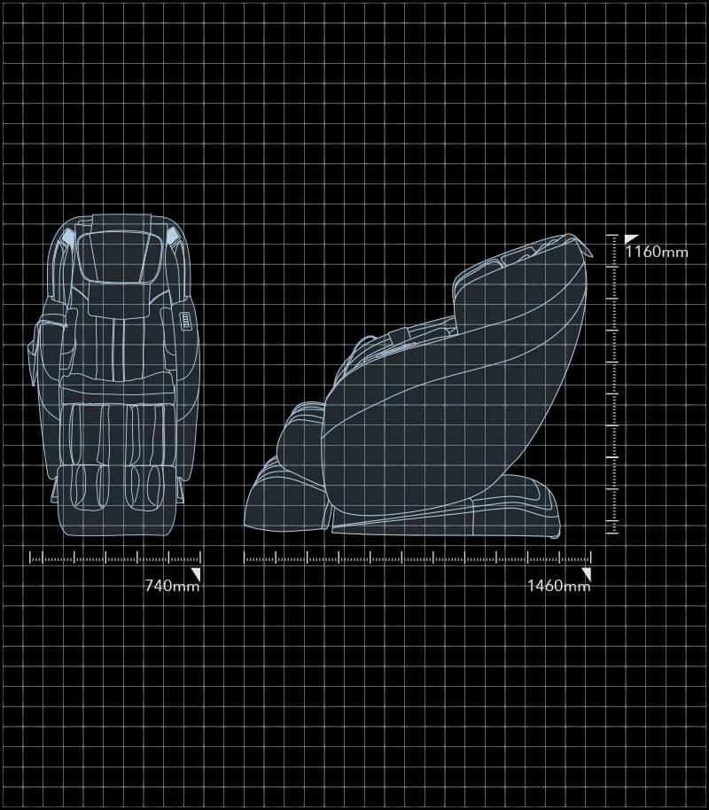 Coway Massage Chair MC-ST01B dimensions diagram