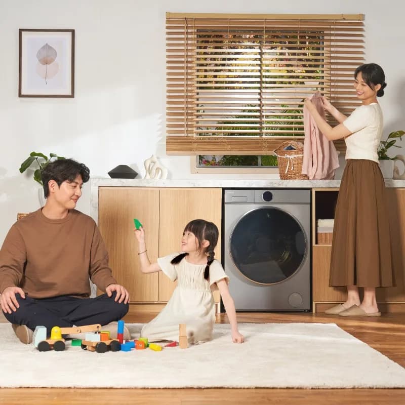 Washer Dryer — Smart laundry care with the 7-step Heart Service available.