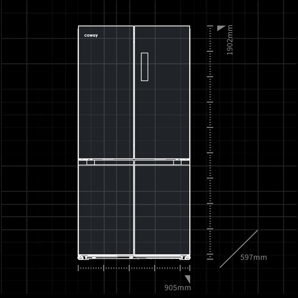 Coway Multi-Door 551L CR551-MDR01 dimensions diagram