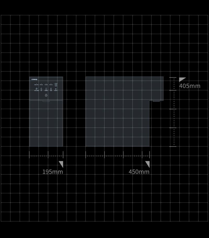 Coway Neon CHP-6210N dimensions diagram